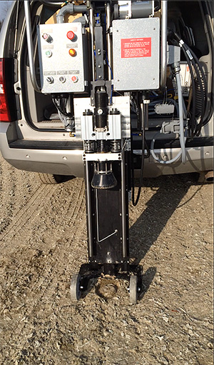 Hoof Drop Machine for testing Horse Arena Footing.