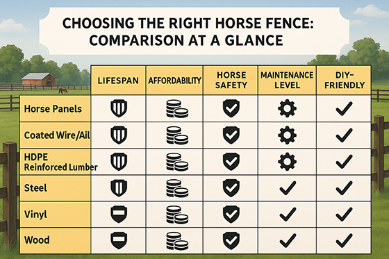 Horse Fence Comparison Chart