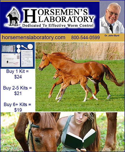 Horsemen's Laboratory Horse Parasite testing.