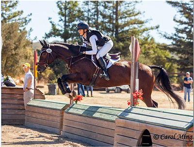 Jumping the barefoot horse.