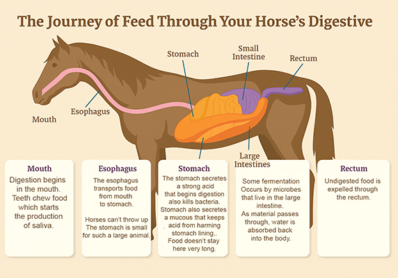 How a Horse’s Digestive System Works — From Mouth to Manure | InfoHorse.com