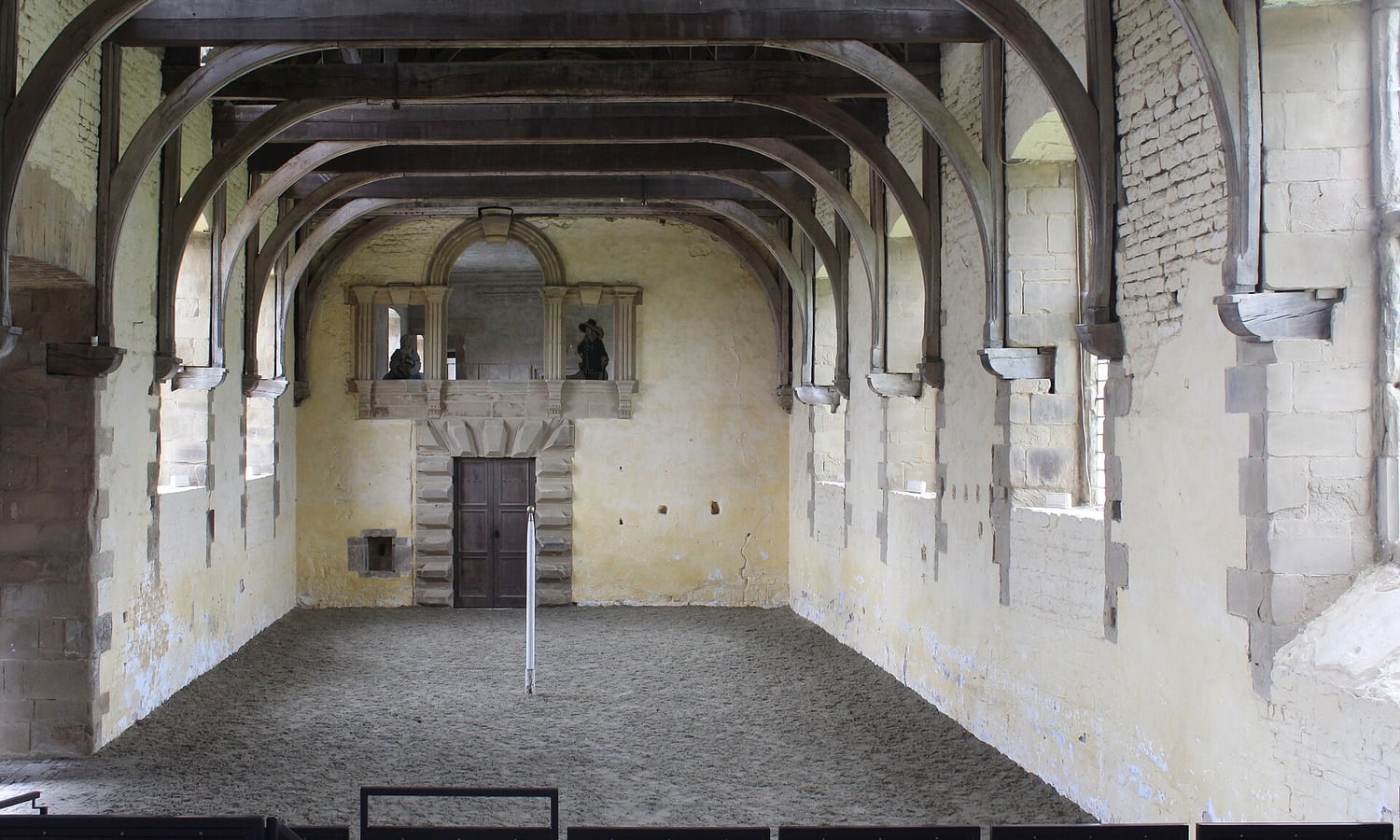 Historic indoor riding school arena at Bolsover Castle