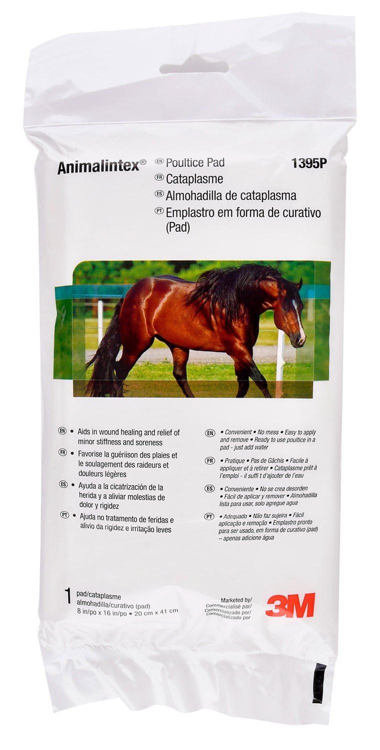 Animalintex Poultice Pad by 3M, an 8 by 16 inch ready-to-use poultice pad package for horses