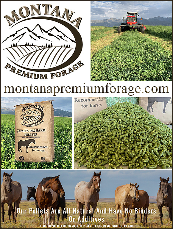 Montana Premium Forage — Barrel Racing (Pellets offers the highest, most consistent quality of Alfalfa and Alfalfa/)