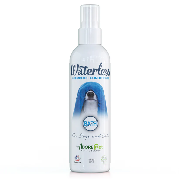 Adore Pet Waterless Shampoo and Conditioner spray bottle for refreshing dogs and cats without a bath