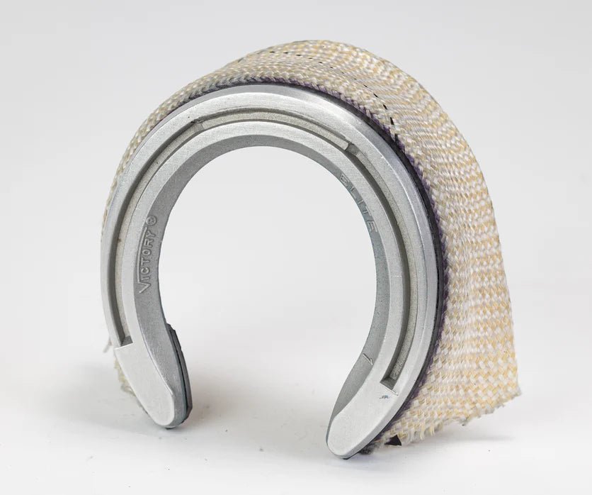 Sigafoos Elite aluminum glue-on horseshoe with woven fabric cuff