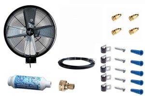 Aqua Breeze 24 inch wall mounted oscillating misting fan kit for stables