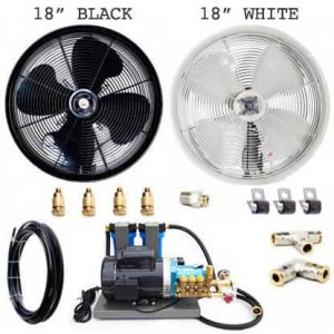 Aqua Breeze high-pressure 1000 PSI misting fan pump system for barn cooling