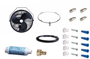 Aqua Breeze stainless steel 18 inch wall and ceiling mount misting fan