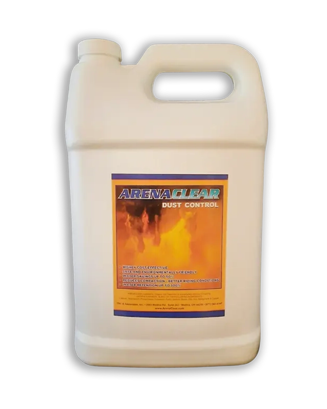 ARENACLEAR dust control concentrated liquid soil conditioner product container by TRC Associates