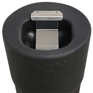 Bar-Bar-A Automatic Horse Drinker unit with black cross-link polyethylene drinker top