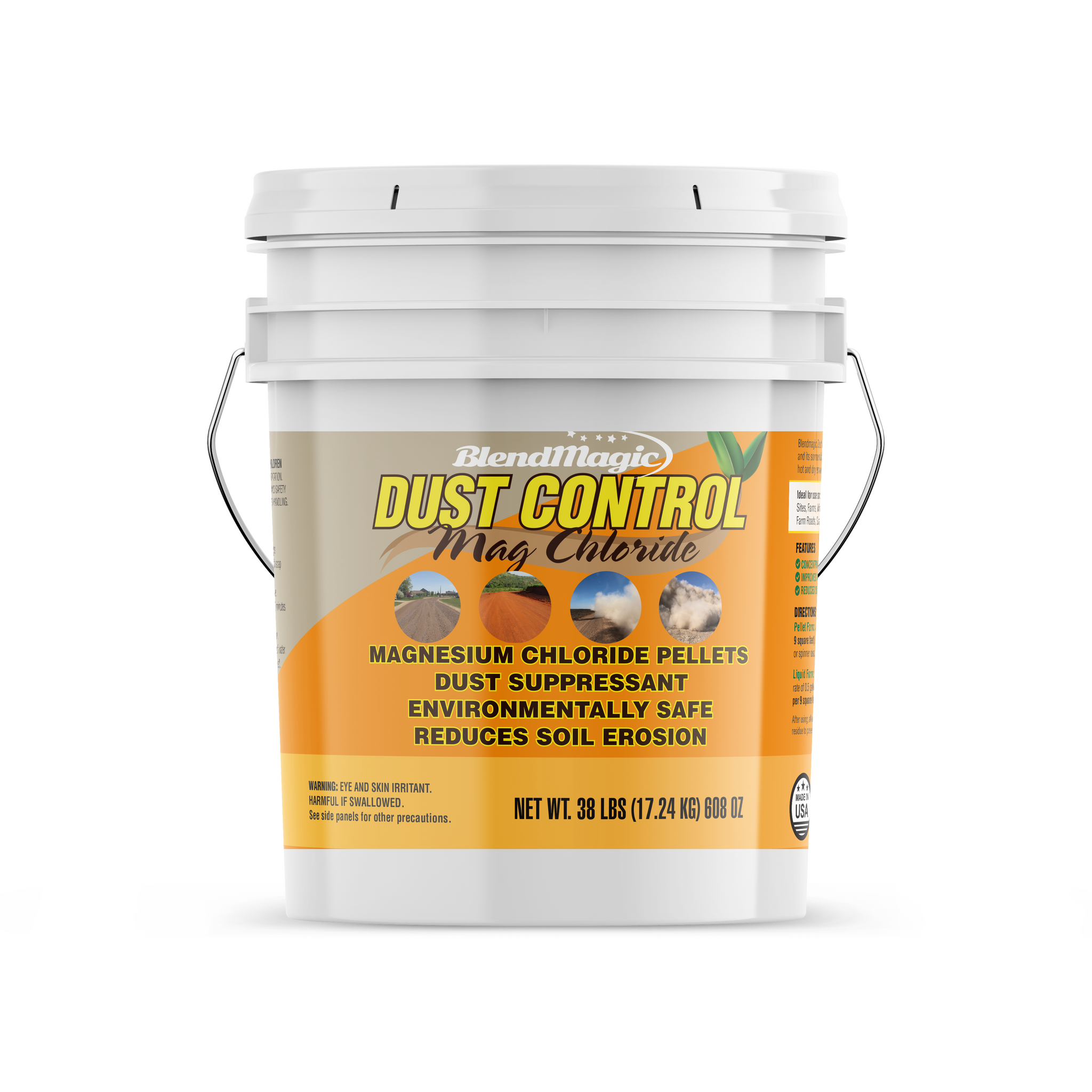 Blendmagic Dust Control magnesium chloride pail container
