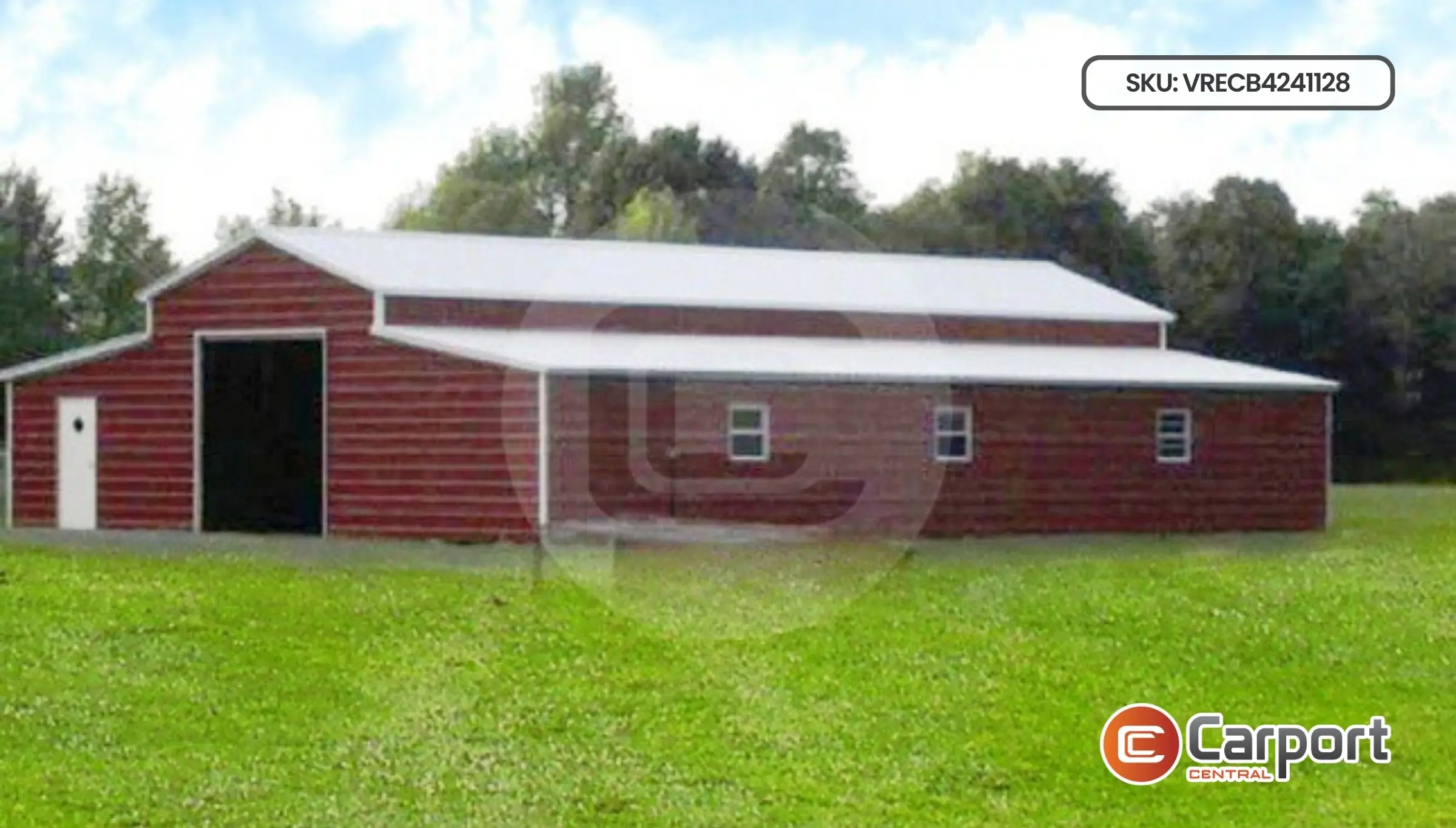 Carport Central 18x40 raised center vertical roof metal barn