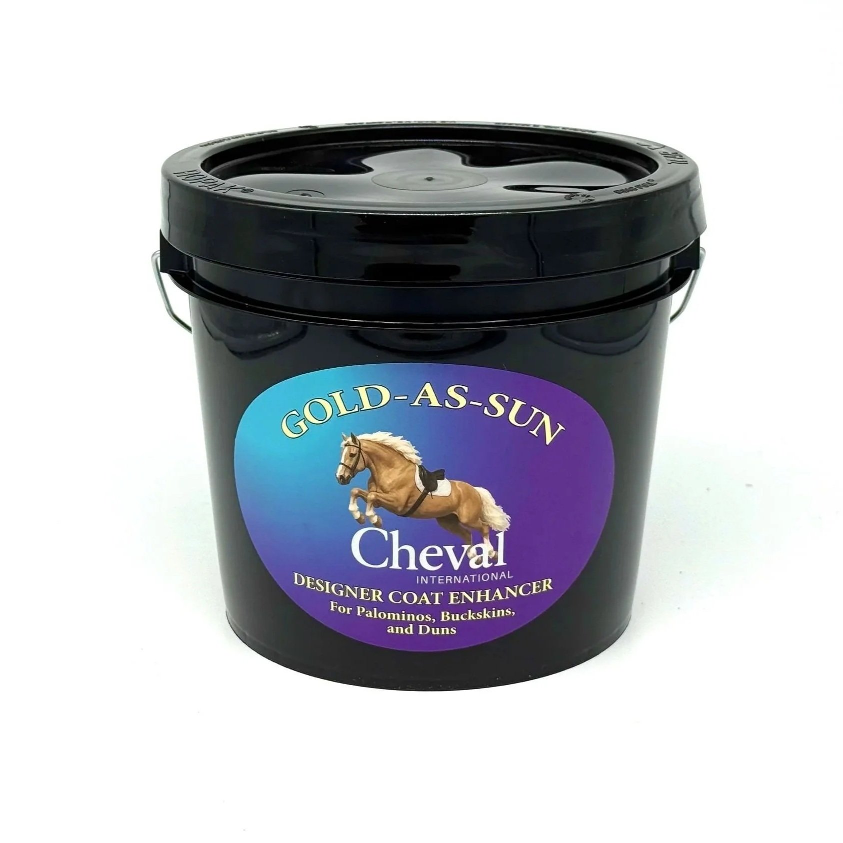 Gold-As-Sun designer coat enhancer container, part of the natural Cheval International product family alongside WORM-A-WAY
