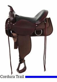 Circle Y Lady trail saddle in tooled Western leather