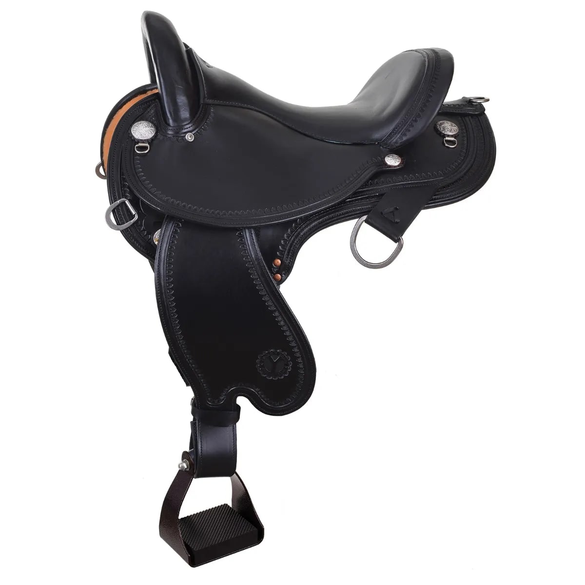 Circle Y Virginia Trail Gaiter saddle in black leather for gaited horses