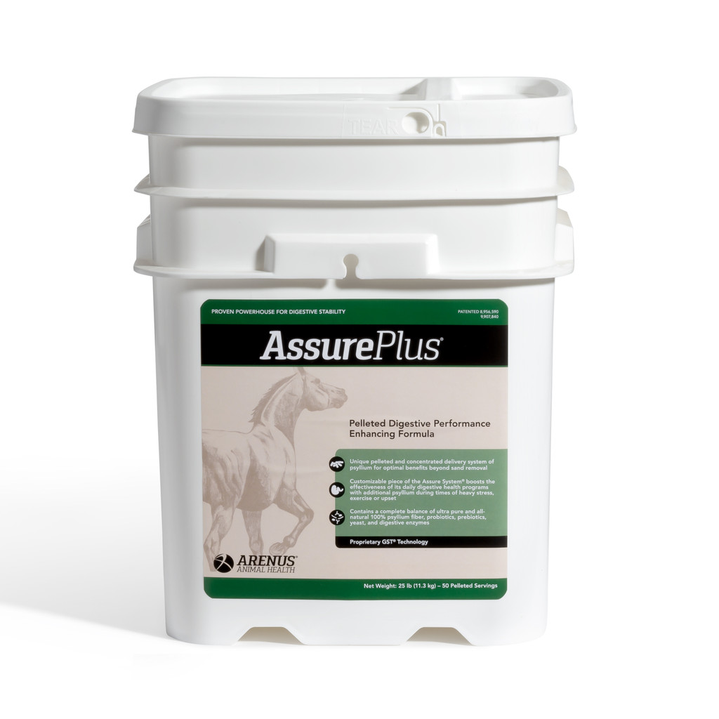 Assure Plus pelleted psyllium digestive supplement tub, one of the qualifying Assure System products