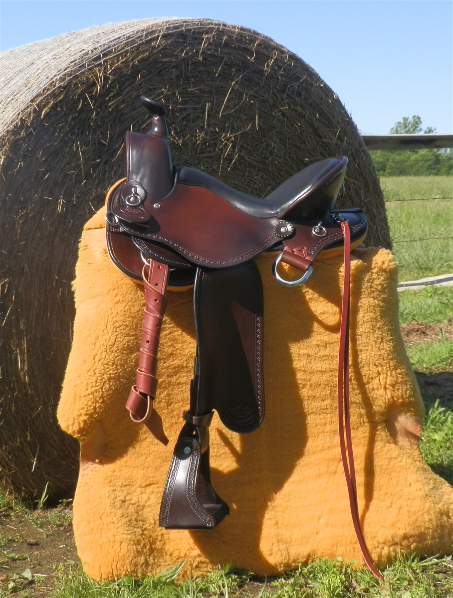 Crest Ridge Saddlery Sentry Western trail saddle built on a flared gaited-horse tree