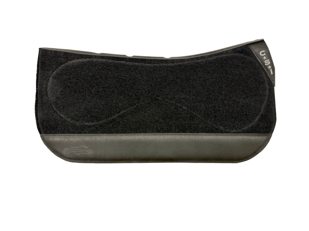 CSI Western Show Cut Saddle Pad with black wear leather, smaller footprint for barrel racers