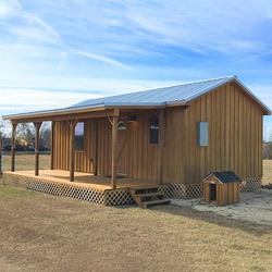 Deer Creek Structures portable cabin interior with tongue and groove walls