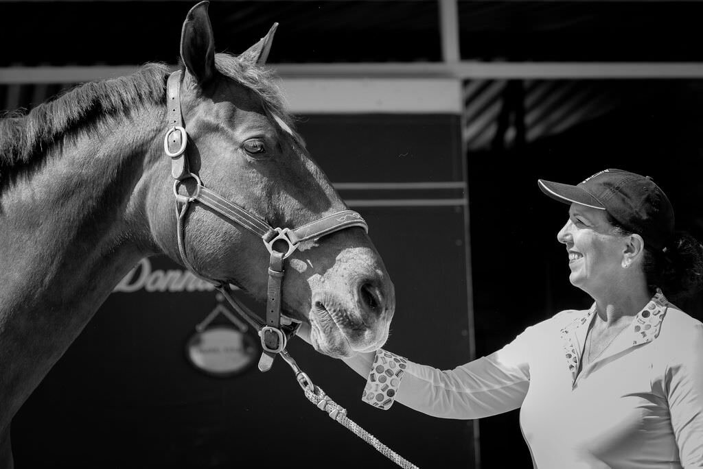 Donna Parker founder of DMP Equine Insurance with horse