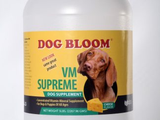 DOG BLOOM VM Supreme vitamin-mineral supplement container for dogs