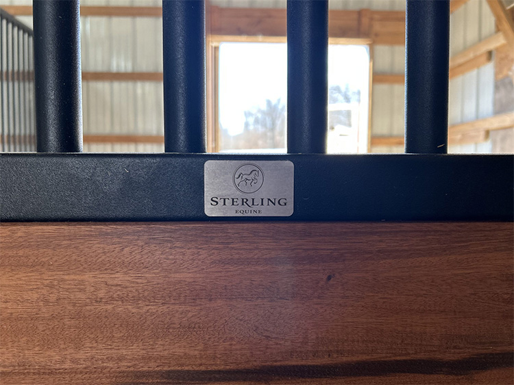 Custom Sterling Equine stall front detail