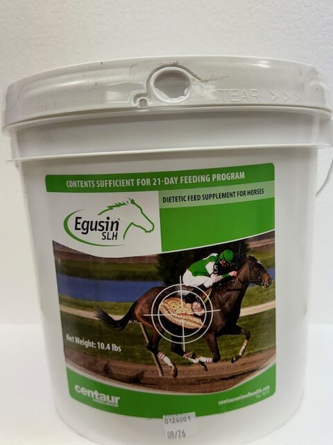 EGUSIN SLH front of bucket gastrointestinal supplement pellets for horses by Centaur Animal Health