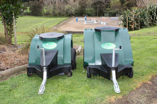 EKO Sweep manure collector models with enclosed capture bins closed