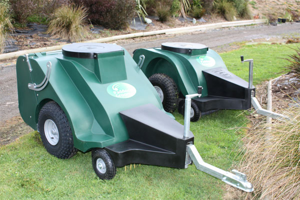 EKO Sweep towable paddock groomer and manure collector units shown closed