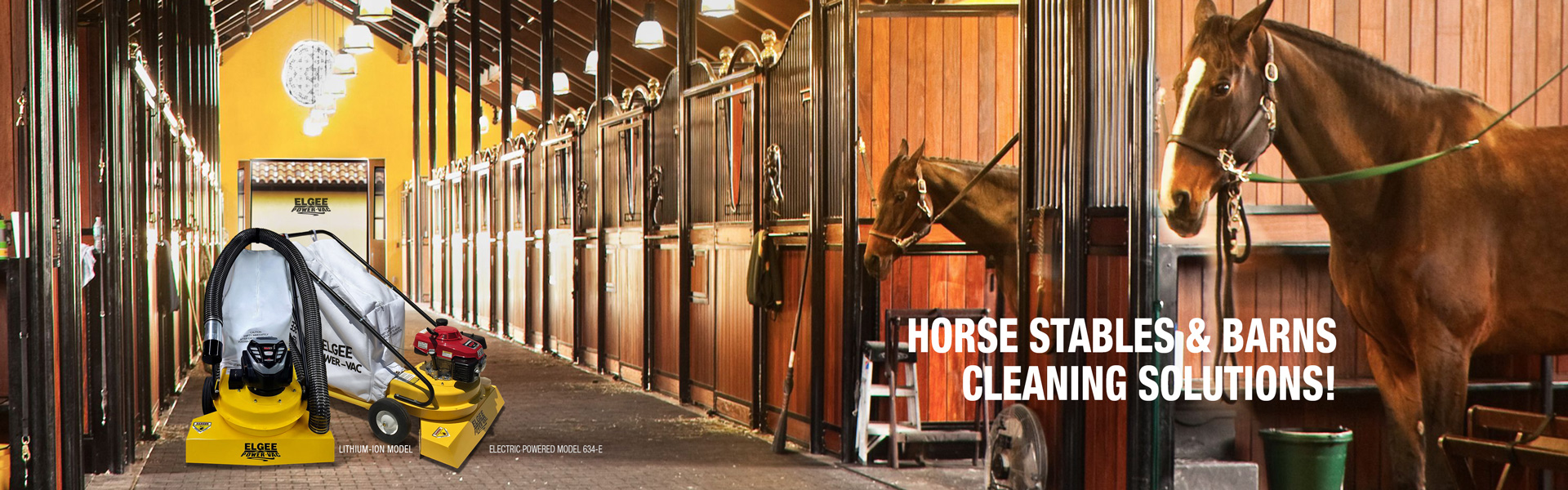 ELGEE Power Vac cleaning solution for horse stables and barn aisles