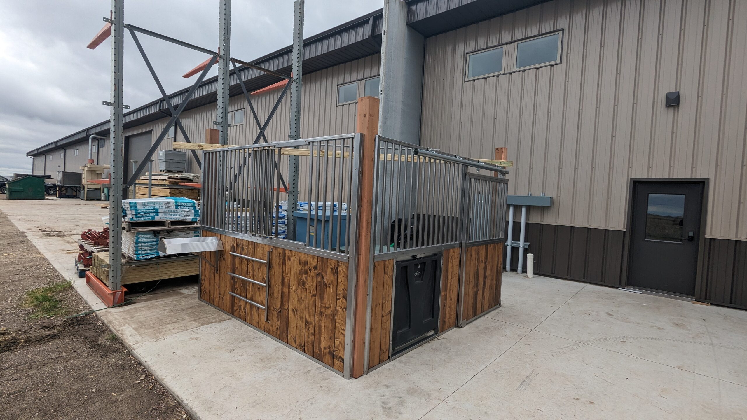 Custom stainless steel horse stall front fabricated by Elmendorf Manufacturing