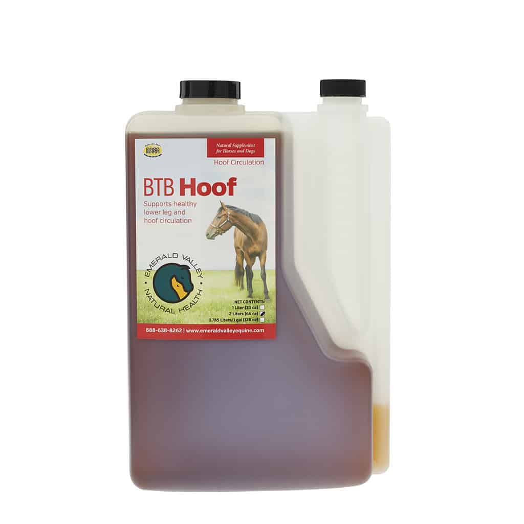 Emerald Valley BTB Hoof natural herbal hoof circulation supplement 2 Liter bottle