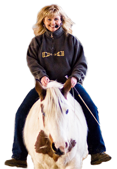 Clinician using an Equine-Audio wireless microphone headset in the arena