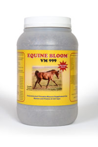 Equine Bloom VM 999+2 high potency vitamin-mineral horse supplement package by Bloom Products