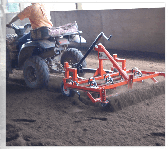 EZ Groomer USA-made arena drag groomer with S-tines and leveling bar