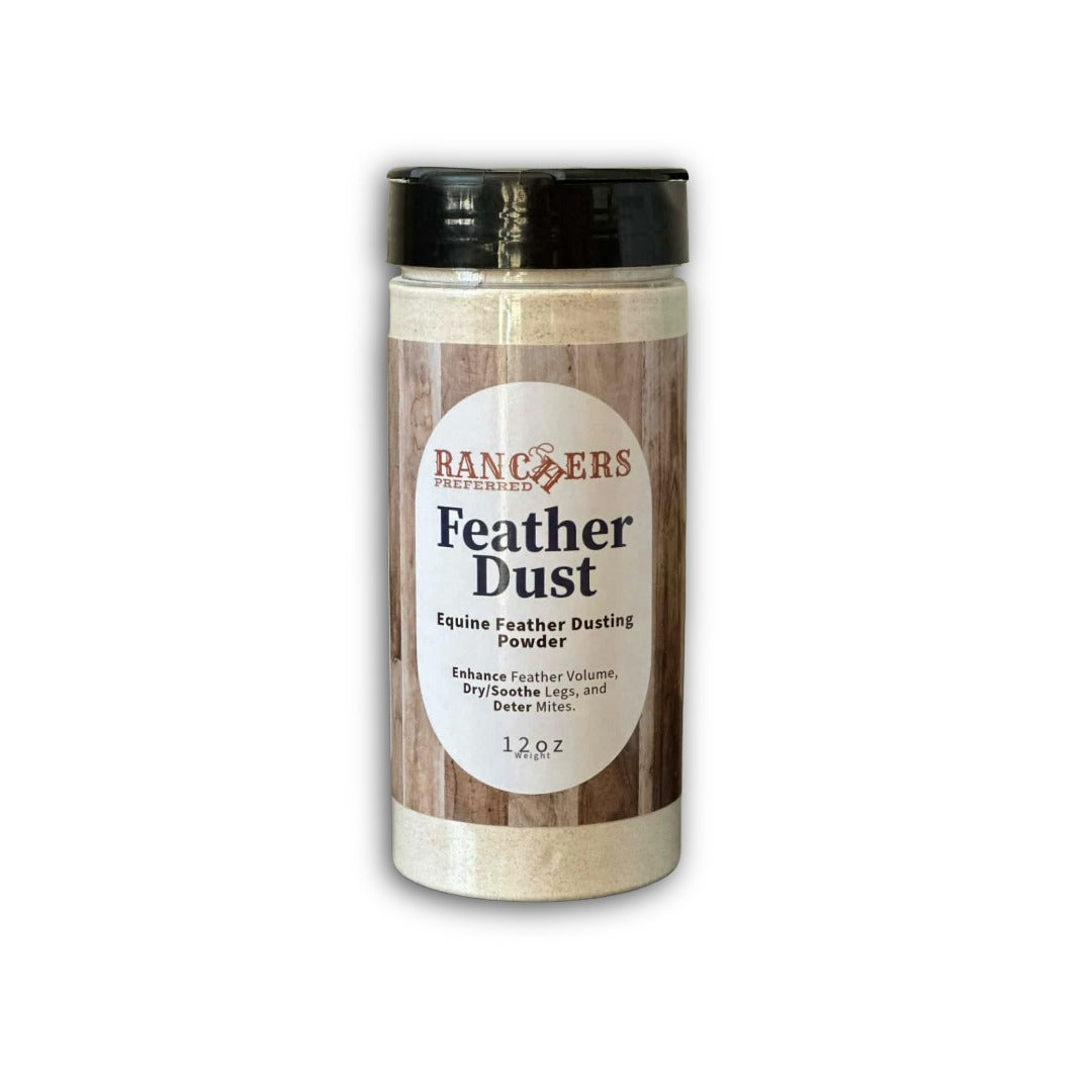 Feather Dust equine feather dusting powder shaker bottle from Ranchers Preferred