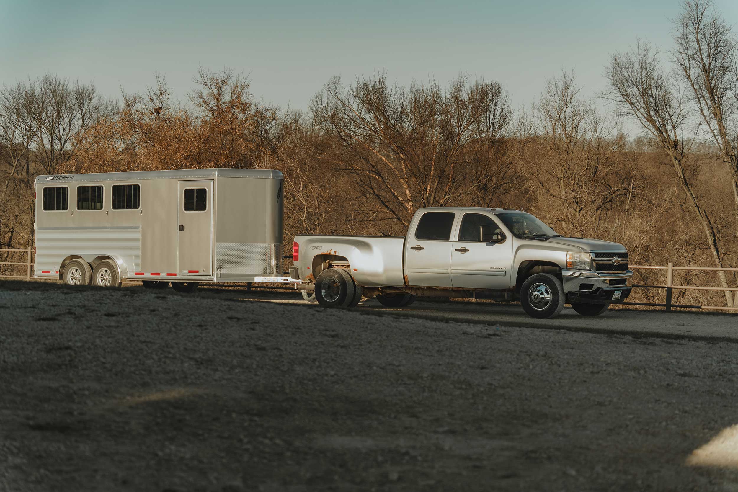 Featherlite aluminum bumper pull horse trailer with v-nose