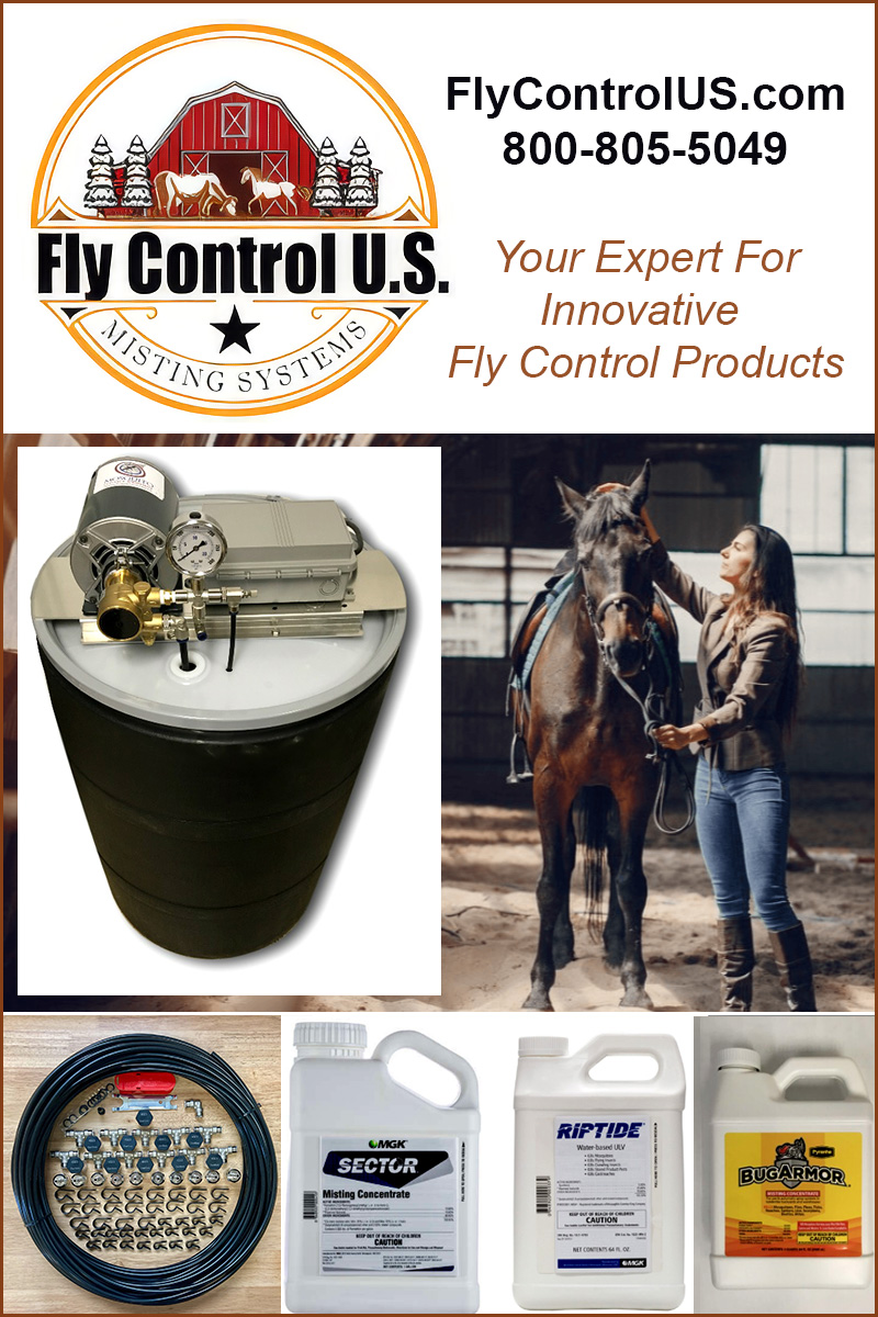 Fly Control US — Barn Accessories (Automatic barn fly control without spraying every horse by hand)