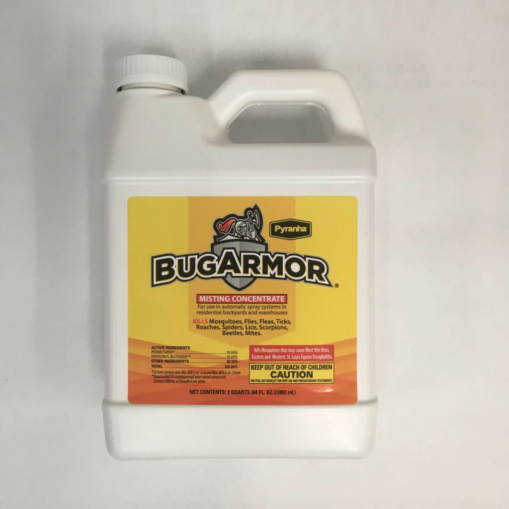 Pyranha BugArmor misting concentrate for automatic spray systems carried by Fly Control US