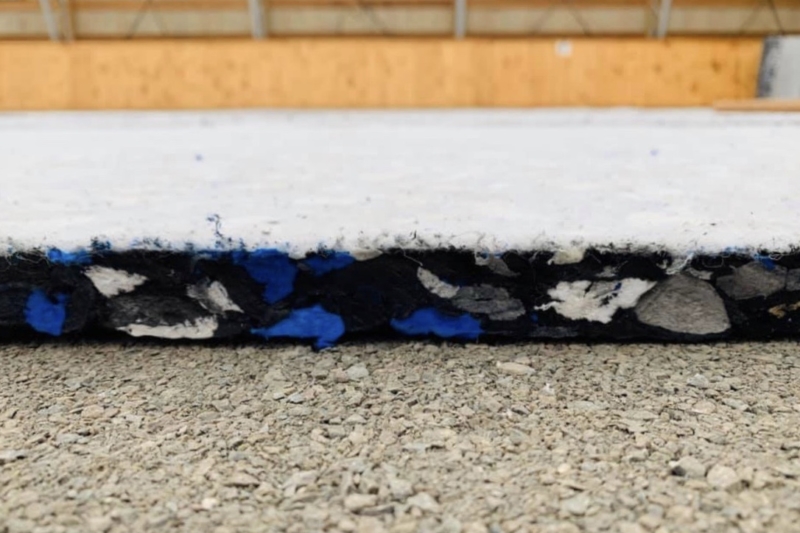 FootingFirst E.B.U.S. recycled polyethylene foam underlayment mat installation