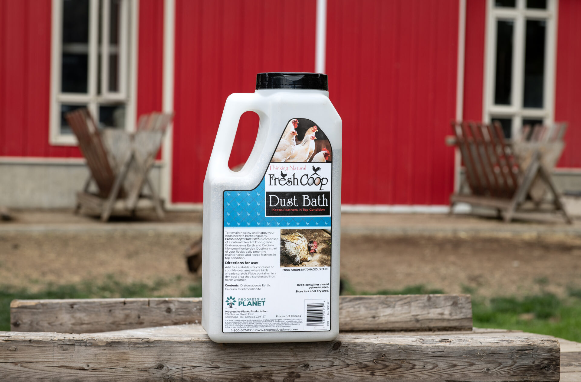 Fresh Coop natural odor control product applied to poultry coop bedding