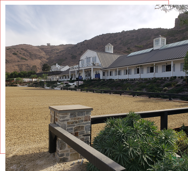 GGT-Footing equestrian arena with mountains built by West Coast Footings