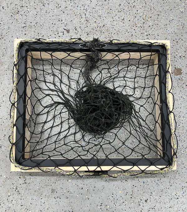 Table Mount Hay EZ hay net filler with four pre-made mounting holes