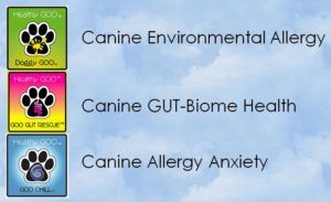 Healthy GOO product family lineup of natural dog allergy supplements