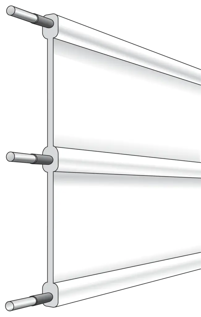Horserail standard non-electric flexible rail fence cross-section diagram