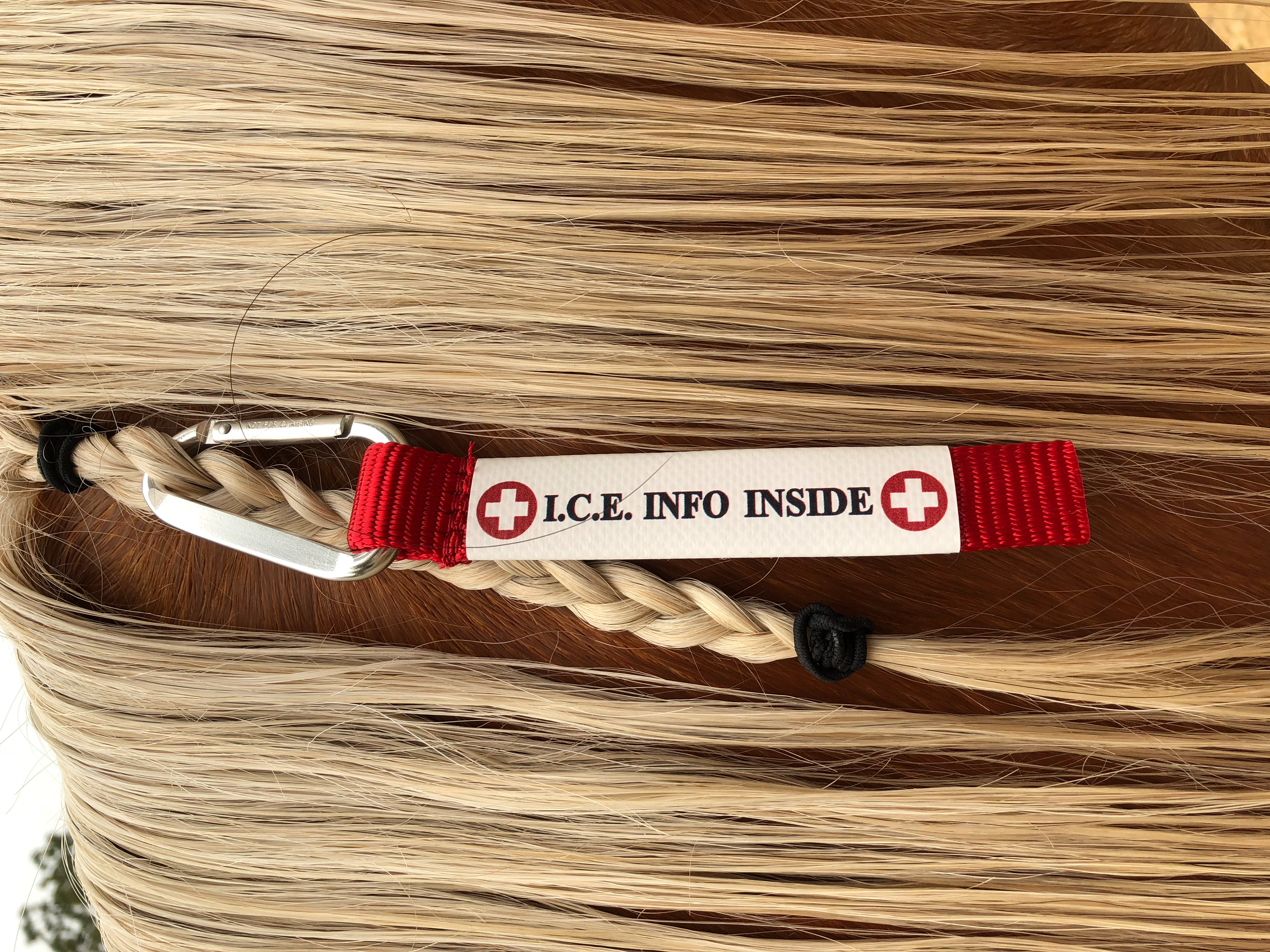 I.C.E. UltraLite in red high-visibility color for braided horse mane