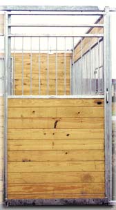 J.W. Hall sliding wood stall door with tongue-and-groove boards