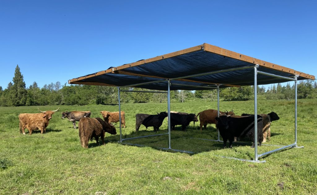 Klene Pipe Structures heavy duty galvanized steel shade frame bolt-together construction