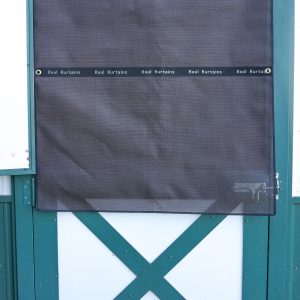 Kool Kurtains Dark Bay Dutch door cooling panel for a horse stall